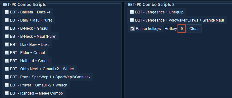 BBT-PK AHK interface with PK scripts, hotkeys, color detection OSRS and Gear Switch by Color